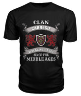 Clan Carnegie Family Tartan 2D T-shirt LV48 Carnegie Tartan Clan Tartan T-Shirt Black S Carnegie Tartan Clan